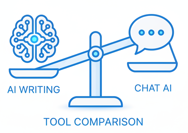 AI writing vs. Chat ico