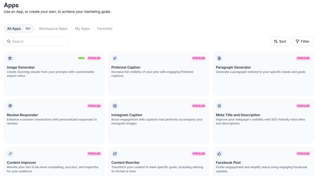 Jasper - popular apps