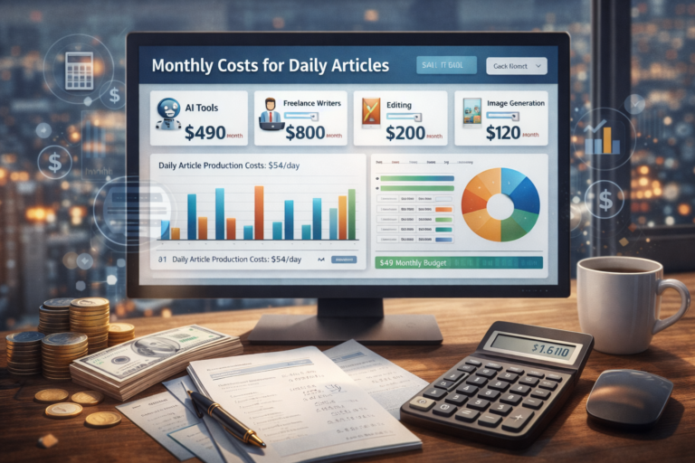 Monthly costs of article production