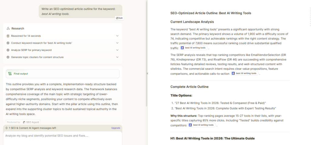 Writesonic generated document