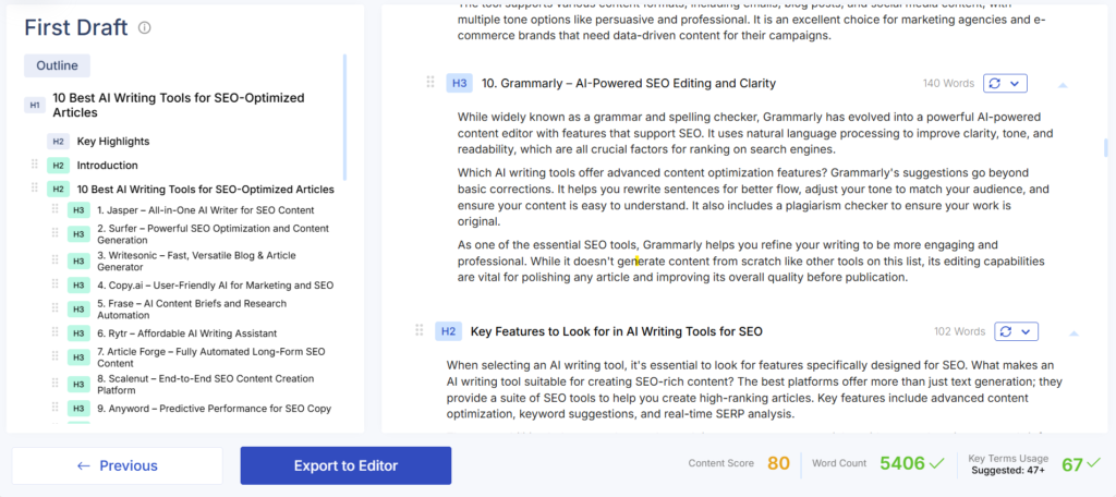 Scalenut - ready article