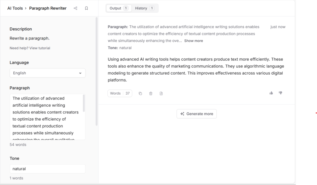 Frase paragraph rewriter
