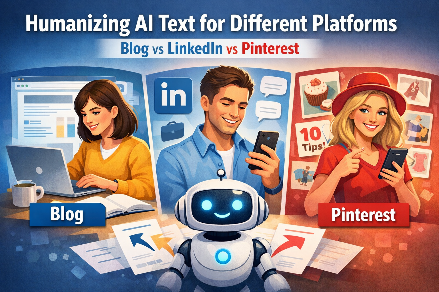 How to Make AI Text Sound Human (Blog vs LinkedIn vs Pinterest Guide 2026)