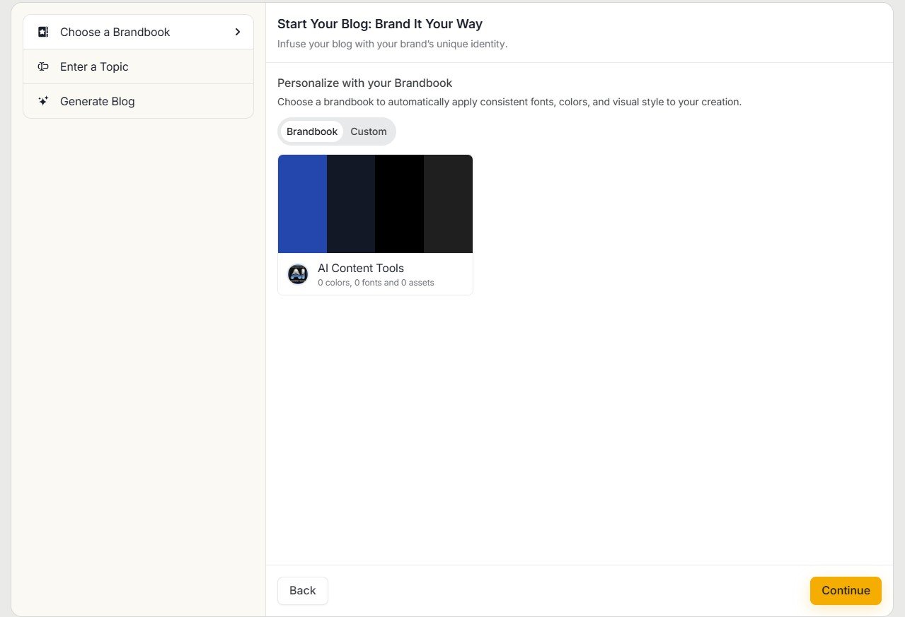 Simplified Instant Blog setup during the Etsy product descriptions article test