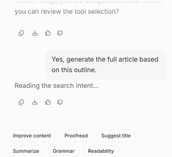 Frase AI reading search intent before full article generation