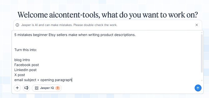 Jasper suggesting specialized agents to convert content into multiple marketing formats